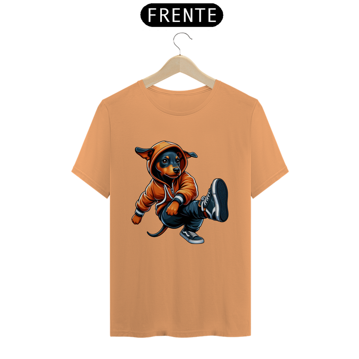 Nome do produto: CAMISETA T-SHIRT ESTONADA, DOG PINSCHER STYLISH