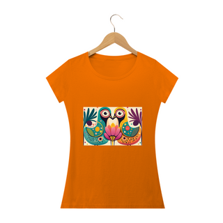 Nome do produtoCAMISETA BABY LONG QUALITY, COLORFUL BIRDS