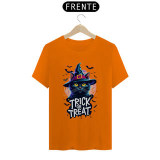 Nome do produtoCAMISETA T-SHIRT CLASSIC, BLACK CAT HALLOWEEN, TRICK OR TREAT