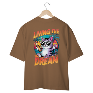 Nome do produtoCAMISETA OVERSIZED COSTAS CAT, LIVING THE DREAM