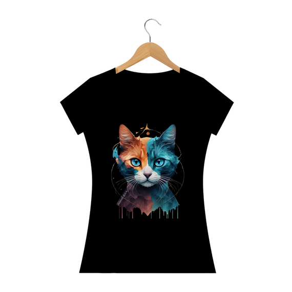 CAMISETA BABY LONG PRIME, COLORFUL CAT