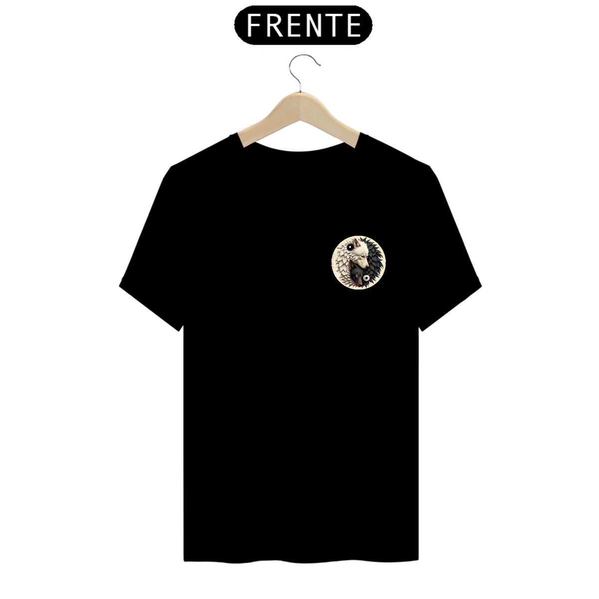 Nome do produto: CAMISETA T-SHIRT PRIME, SIMBOLO WOLF YIN YANG FRENTE 