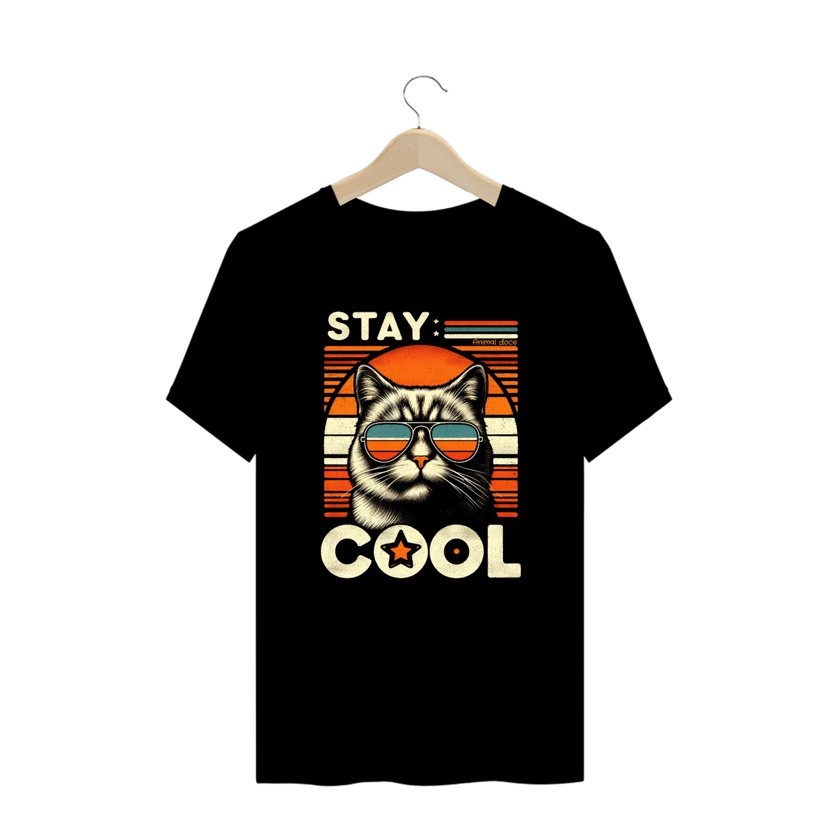 Nome do produto: CAMISETA T-SHIRT PLUS SIZE CAT, STAY COOL