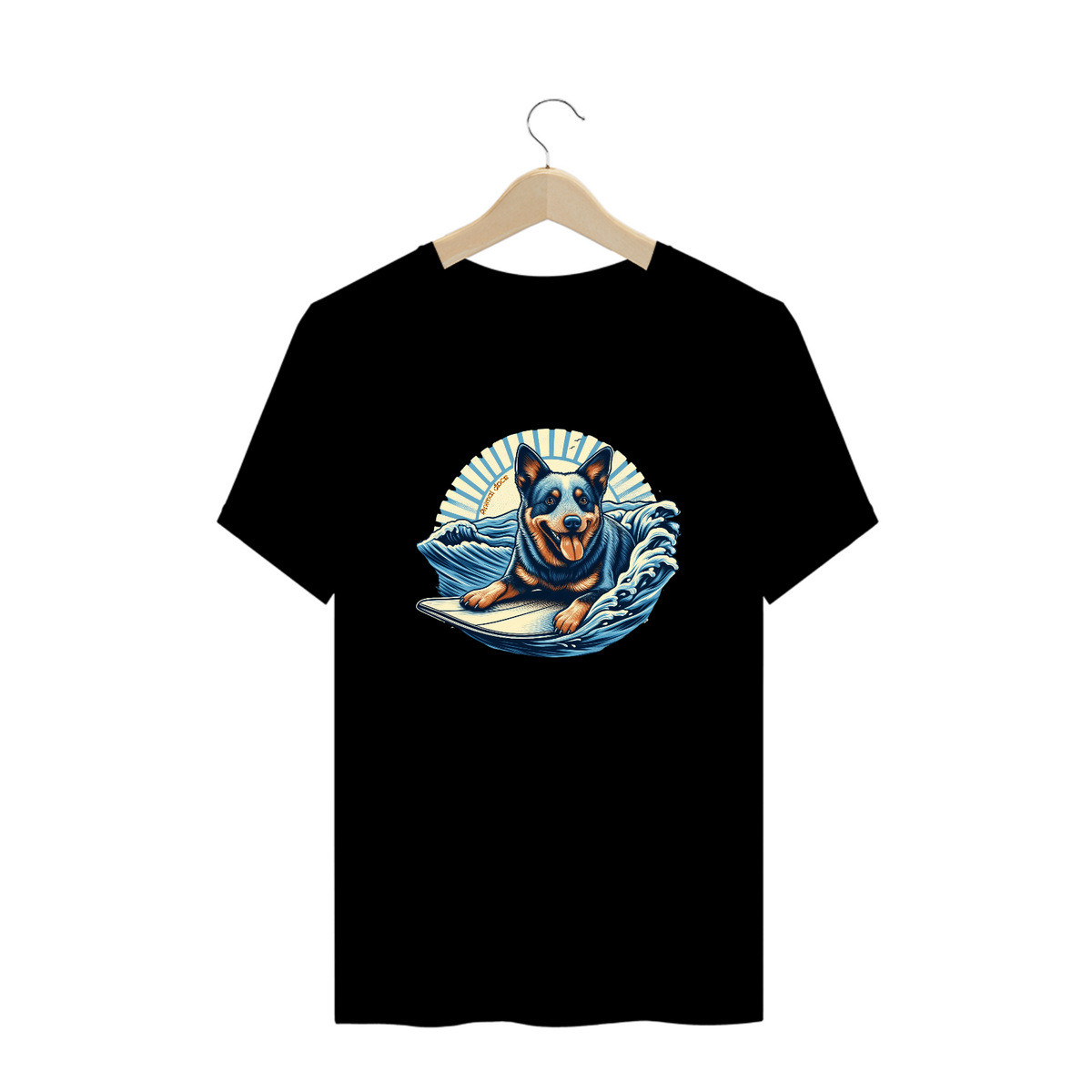 Nome do produto: CAMISETA T-SHIRT PLUS SIZE, DOG SURF BLUE HEELER 