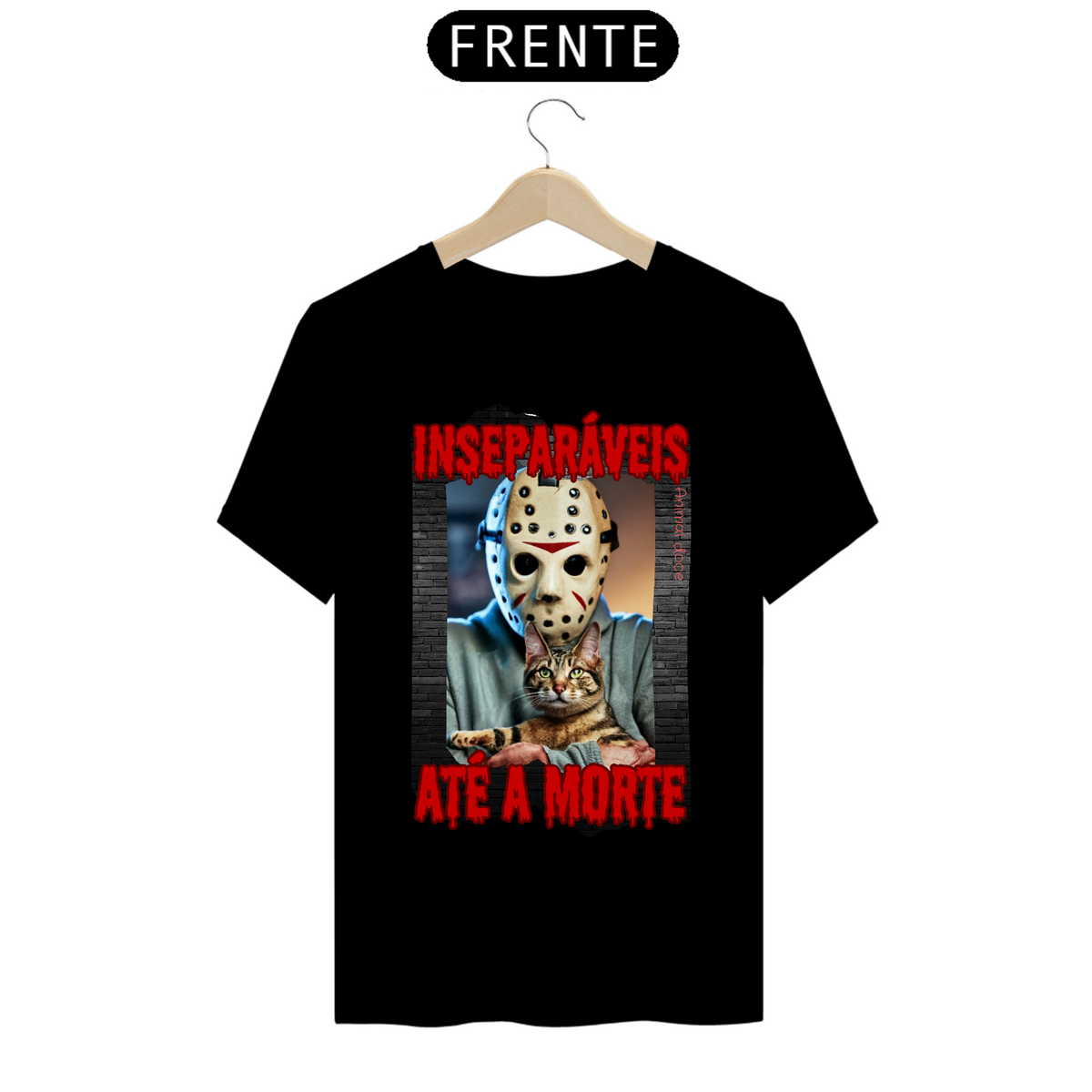 Nome do produto: CAMISETA T-SHIRT PRIME, CAT JASON INSEPARAVEIS ATE A MORTE SEXTA FEIRA 13