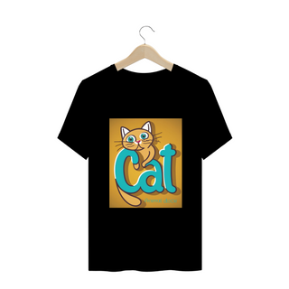 CAMISETA T-SHIRT PLUS SIZE, CAT LETRAS