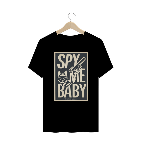 CAMISETA T-SHIRT PLUS SIZE, SPY ME BABY CAT LETRAS