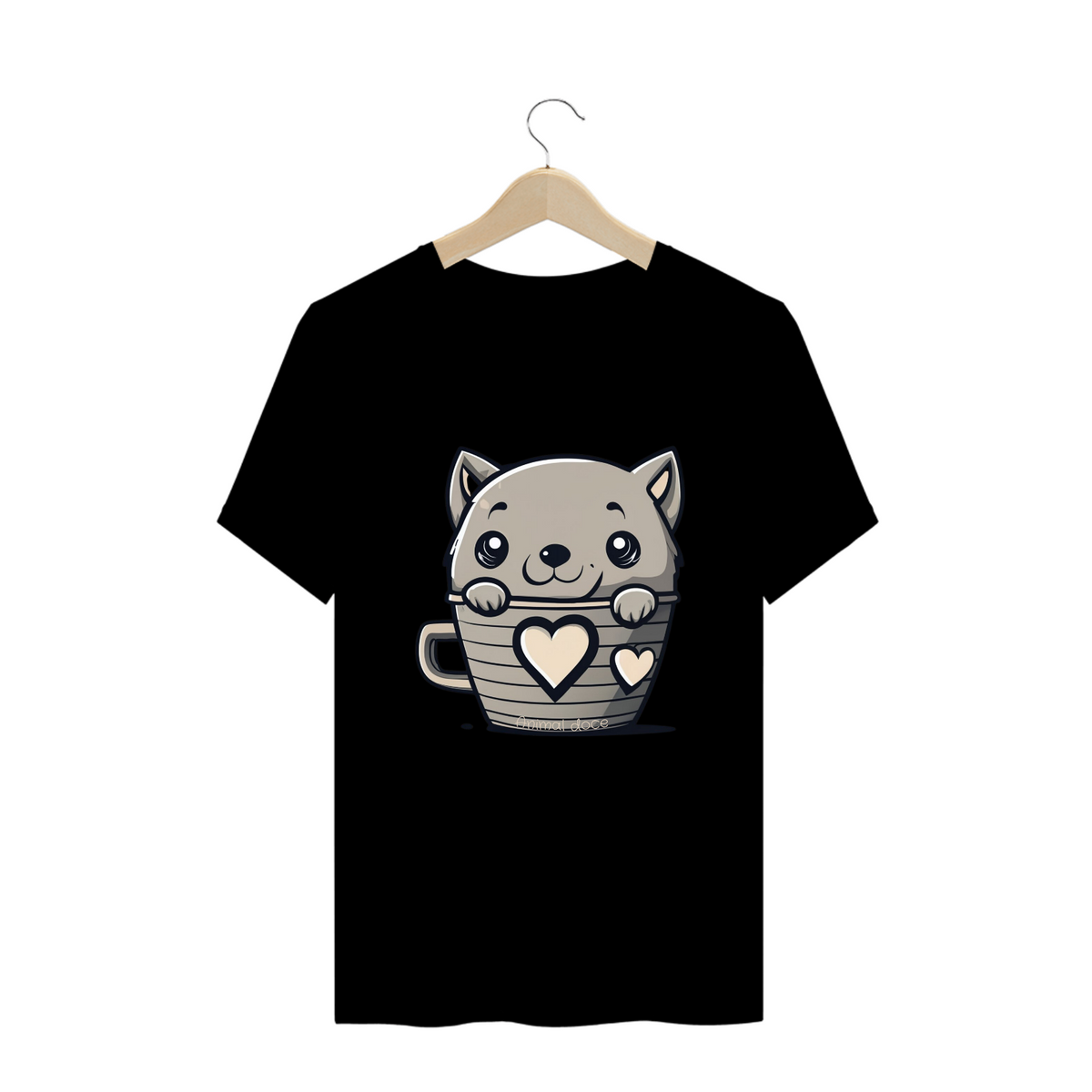 Nome do produto: CAMISETA T-SHIRT PLUS SIZE, CAT IN THE CUP
