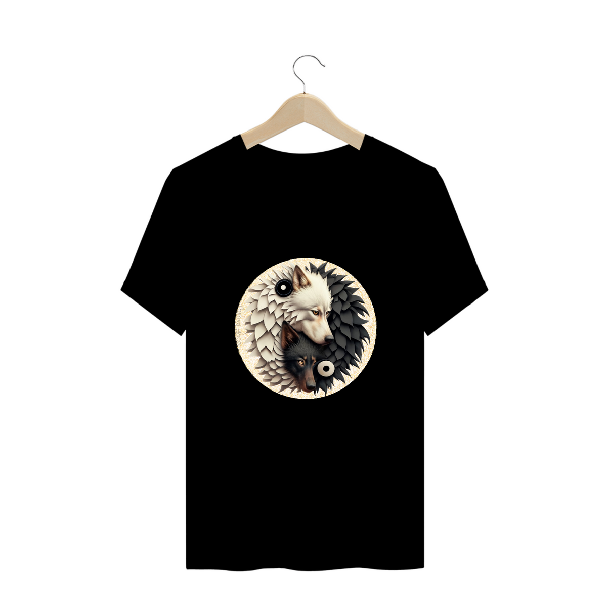 Nome do produto: CAMISETA T-SHIRT PLUS SIZE, WOLF YIN YANG