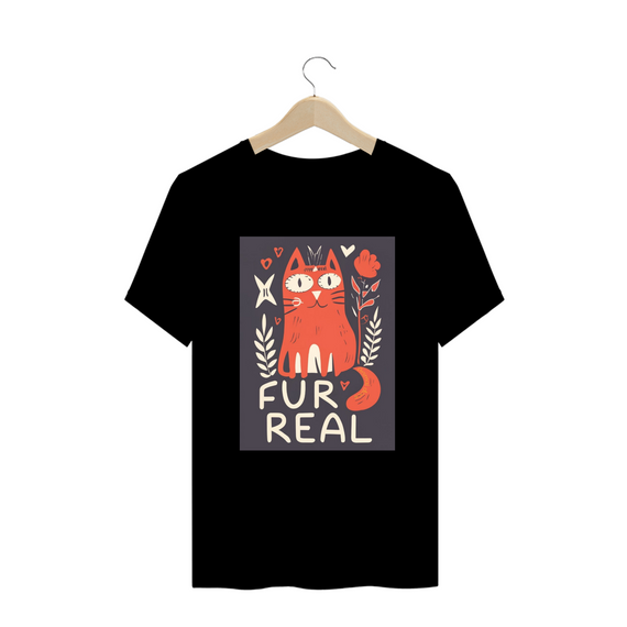 CAMISETA T-SHIRT PLUS SIZE, CAT FUR REAL 