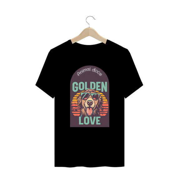 CAMISETA T-SHIRT PLUS SIZE, DOG GOLDEN LOVE