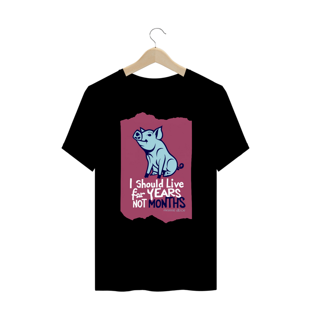 Nome do produto: CAMISETA T-SHIRT PLUS SIZE PIG, LINHA VEGAN, I SHOULD LIVE 