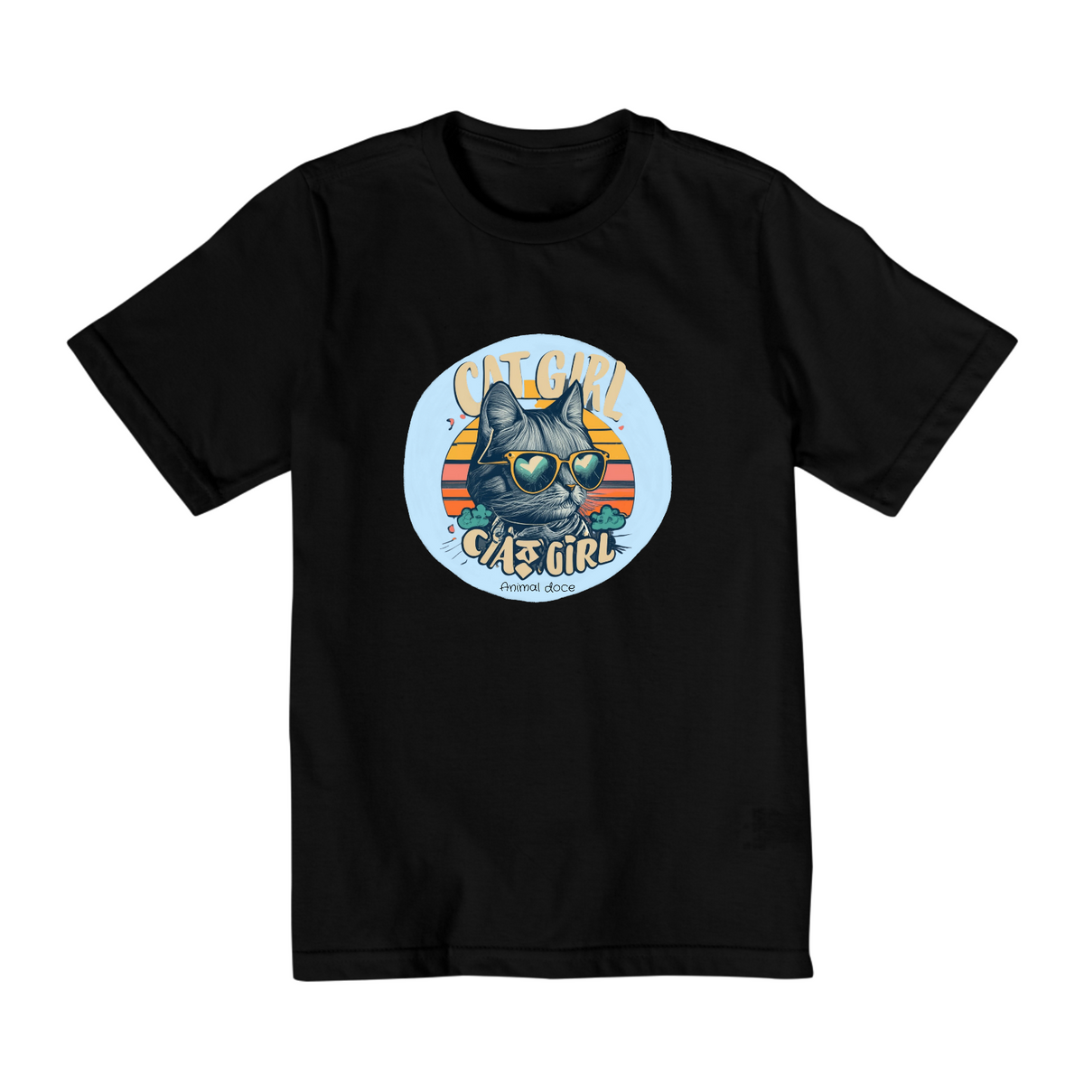 Nome do produto: CAMISETA QUALITY INFANTIL, CAT GIRL-10 A 14 ANOS