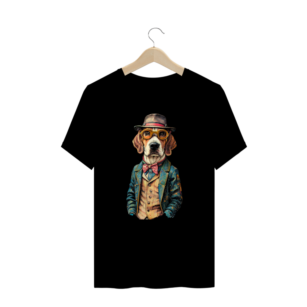 Nome do produto: CAMISETA T-SHIRT PLUS SIZE, DOG BEAGLE SHERLOCK HOLMES