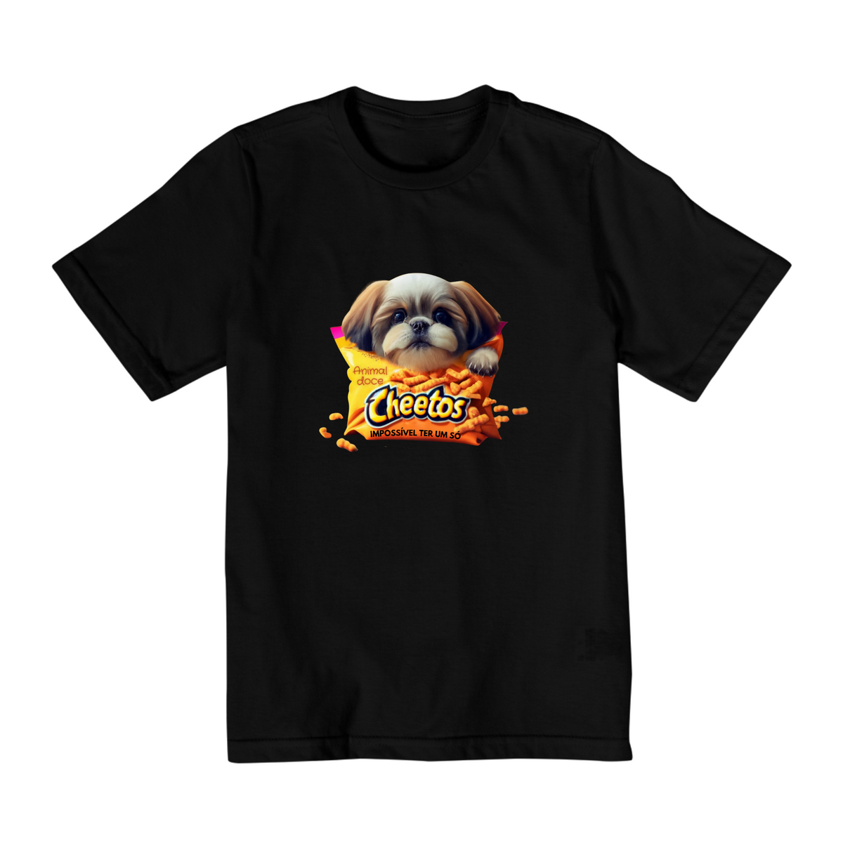 Nome do produto: CAMISETA QUALITY INFANTIL, DOG CHEETOS IMPOSSIVEL TER SO UM - 2 HA 8 ANOS