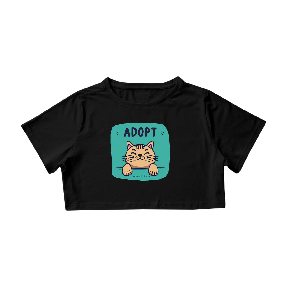 Nome do produto: CAMISA CROPPED, ADOPT CAT