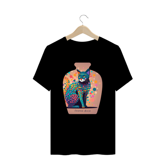 CAMISETA T-SHIRT PLUS SIZE, CAT IN THE VASE