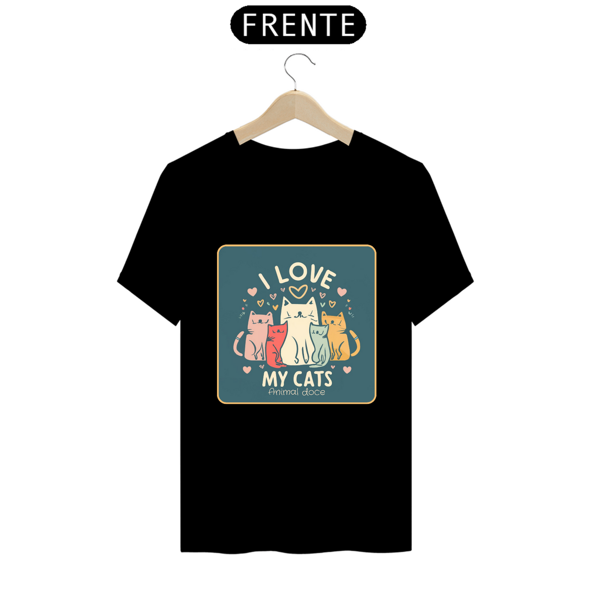 Nome do produto: CAMISETA T-SHIRT PRIME, I LOVE MY CATS