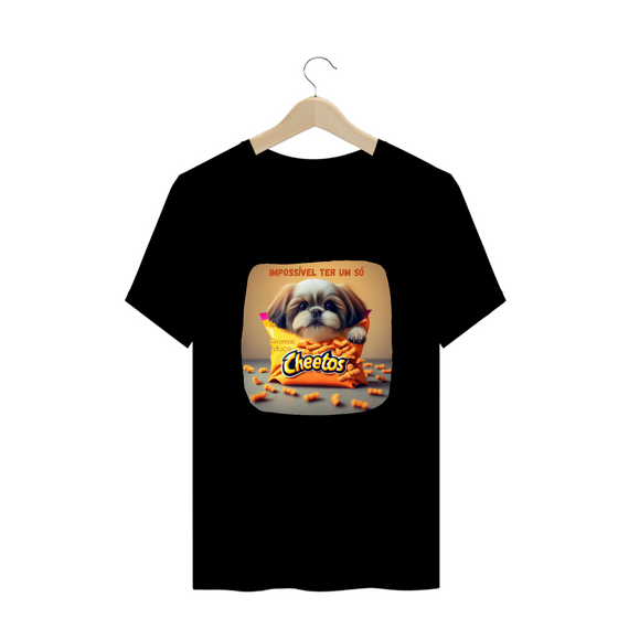 CAMISETA T-SHIRT PLUS SIZE, DOG CHEETOS IMPOSSIVEL TER UM SO