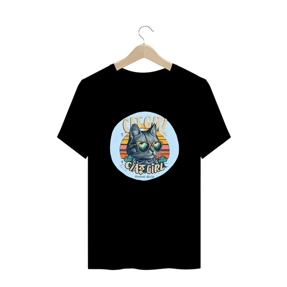 CAMISETA T-SHIRT PLUS SIZE, CAT GIRL