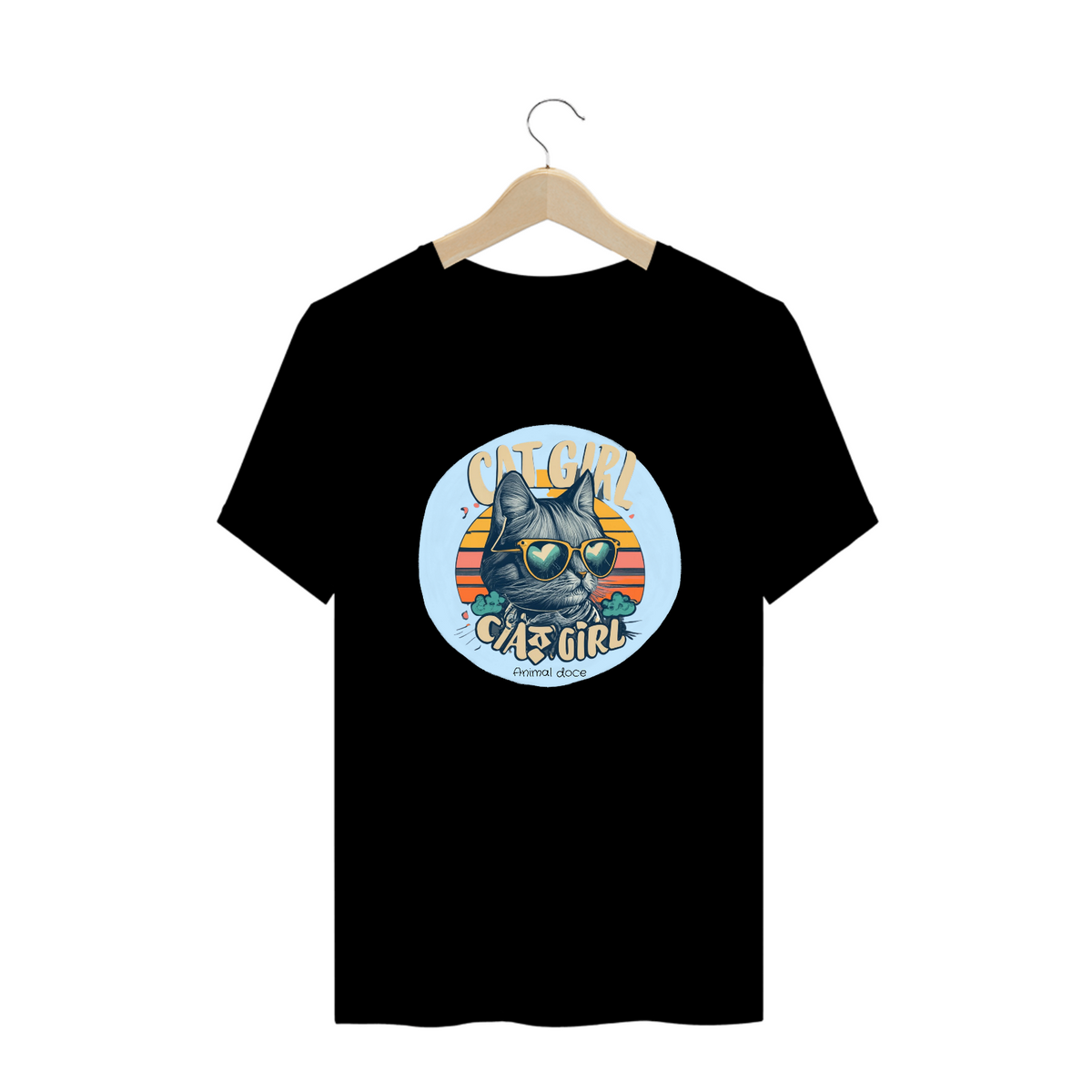 Nome do produto: CAMISETA T-SHIRT PLUS SIZE, CAT GIRL