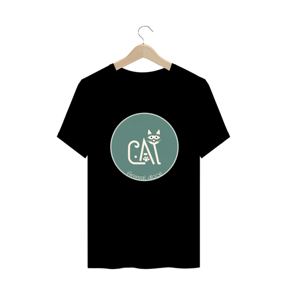 CAMISETA T-SHIRT PLUS SIZE, CAT LETRAS