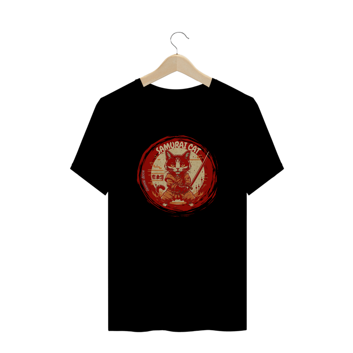 Nome do produto: CAMISETA T-SHIRT PLUS SIZE, SAMURAI CAT