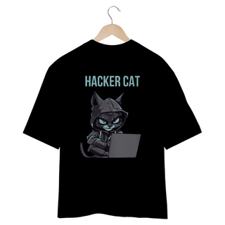 Nome do produtoCAMISETA OVERSIZED COSTAS, HACKER CAT 