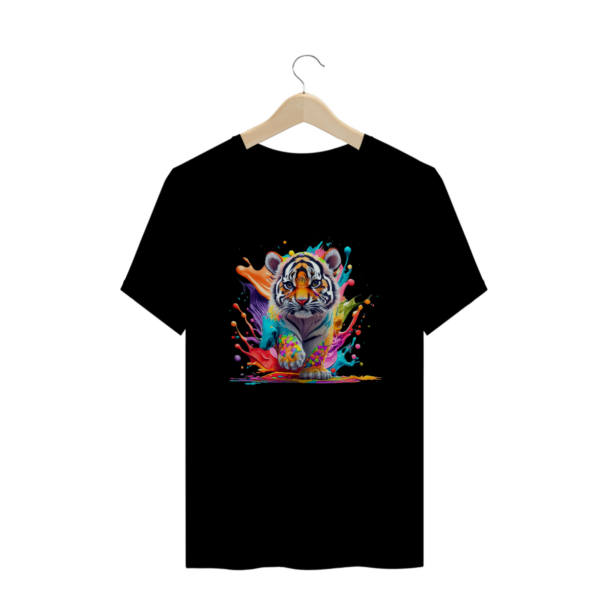 Nome do produto: CAMISETA T-SHIRT PLUS SIZE, COLORFUL TIGER