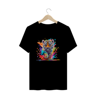 CAMISETA T-SHIRT PLUS SIZE, COLORFUL TIGER