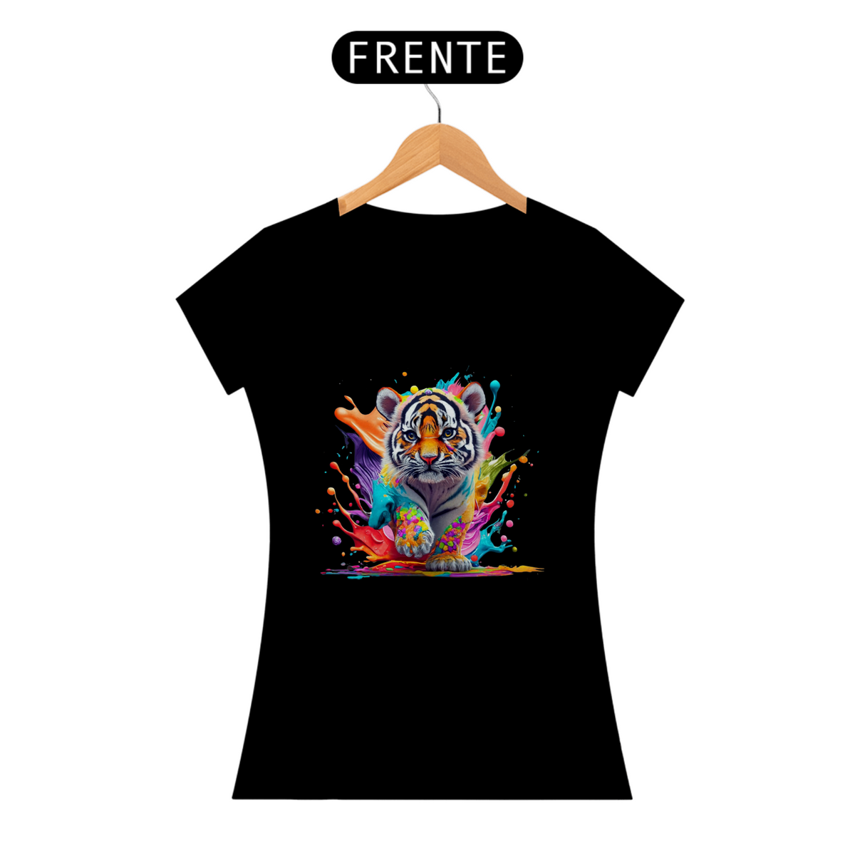 Nome do produto: CAMISETA BABY LONG PRIME, COLORFUL TIGER