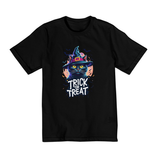 Nome do produtoCAMISETA QUALITY INFANTIL, BLACK CAT HALLOWEEN TRICK OR TREAT--10 A 14 ANOS