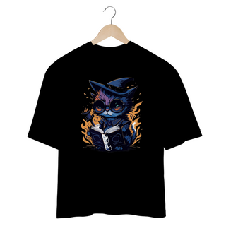 Nome do produtoCAMISETA OVERSIZED, BLACK CAT HALLOWEEN