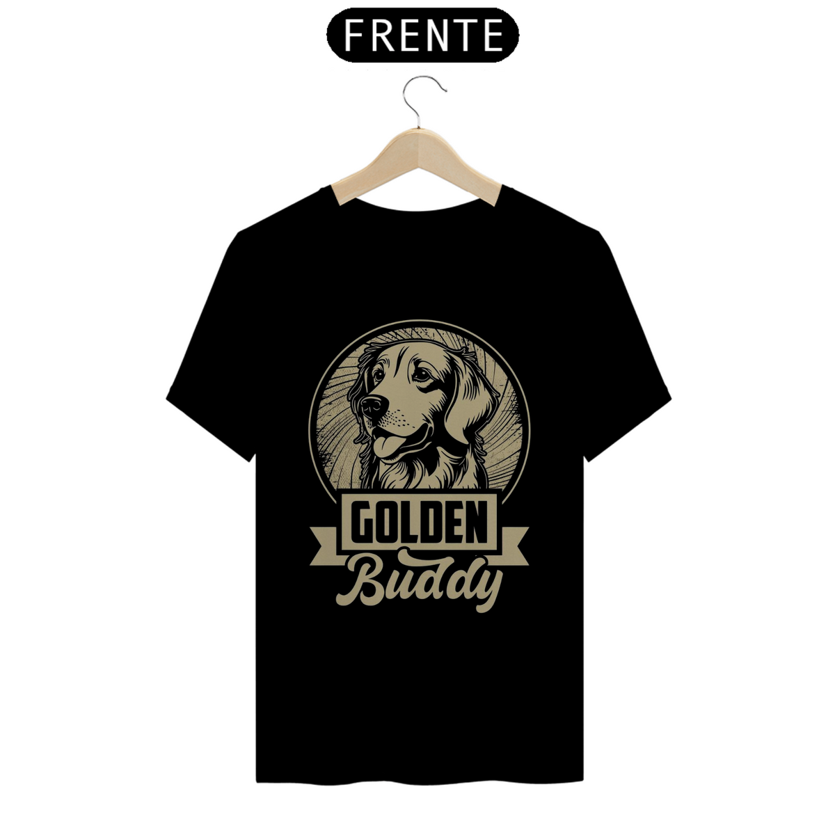 Nome do produto: CAMISETA T-SHIRT PRIME DOG, GOLDEN BUDDY