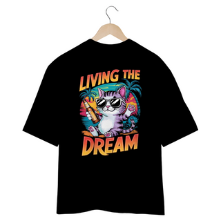 Nome do produtoCAMISETA OVERSIZED COSTAS CAT, LIVING THE DREAM