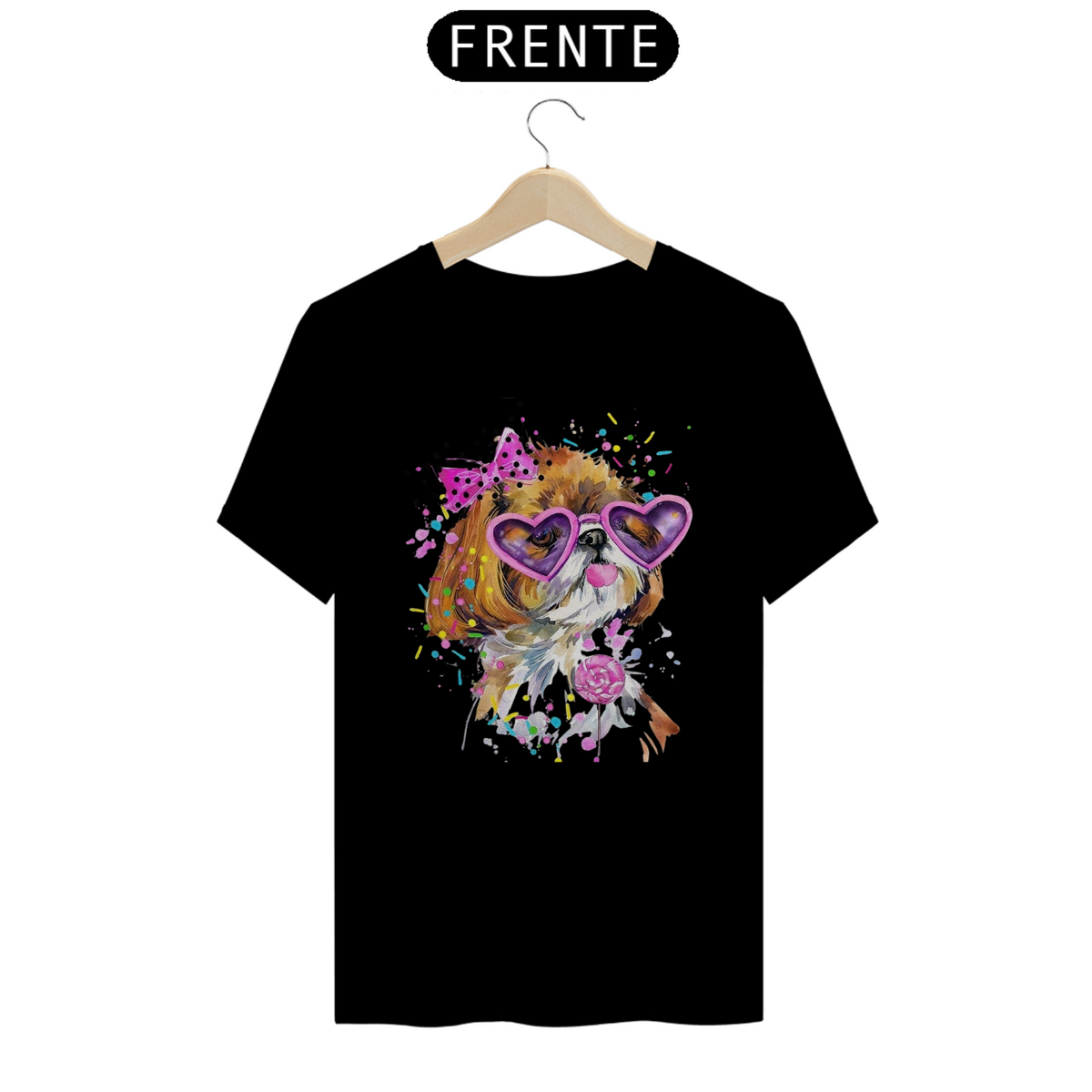 Nome do produto: CAMISETA T-SHIRT PRIME, DOG SHIH-TZU FASHION 