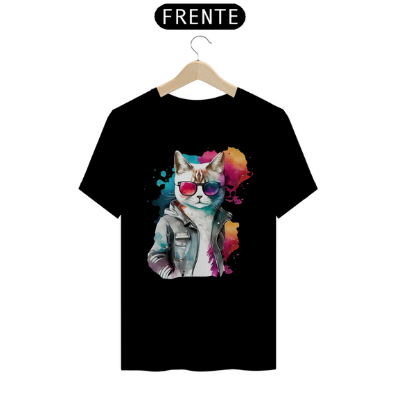 CAMISETA T-SHIRT ESTONADA, CAT FASHION