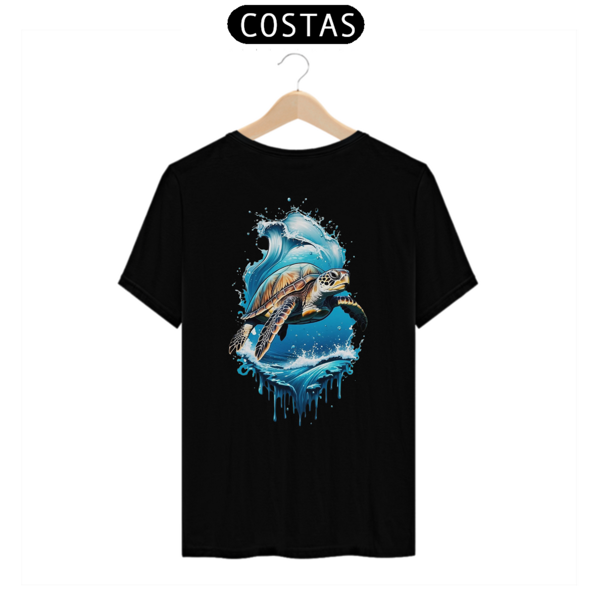 Nome do produto: CAMISETA T-SHIRT CLASSIC COSTAS TARTARUGA OCEANO