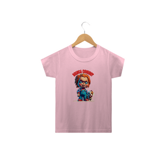 Nome do produtoCAMISETA INFANTIL CLASSIC DOG, CHUCKY BE KIND BRINCA COMIGO-2 A 14 ANOS