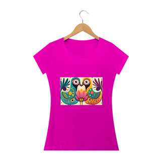 Nome do produtoCAMISETA BABY LONG QUALITY, COLORFUL BIRDS