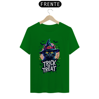 Nome do produtoCAMISETA T-SHIRT CLASSIC, BLACK CAT HALLOWEEN, TRICK OR TREAT