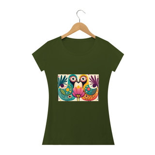 Nome do produtoCAMISETA BABY LONG QUALITY, COLORFUL BIRDS