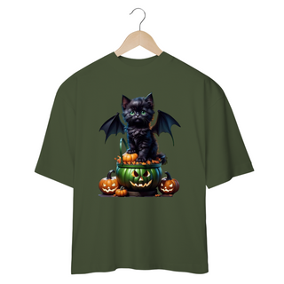 Nome do produtoCAMISETA OVERSIZED, CAT MORCEGO HALLOWEEN