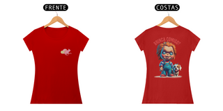 Nome do produtoCAMISETA BABY LONG QUALITY DOG FRENTE E COSTAS, LINHA FILME CHUCKY BRINCA COMIGO