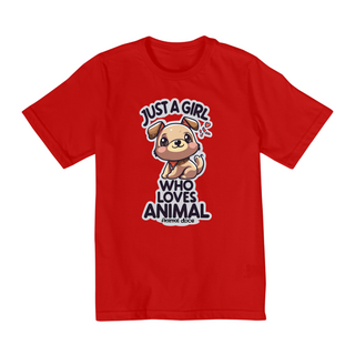 Nome do produtoCAMISETA QUALITY INFANTIL DOG, JUST A GIRL-10 A 14 ANOS