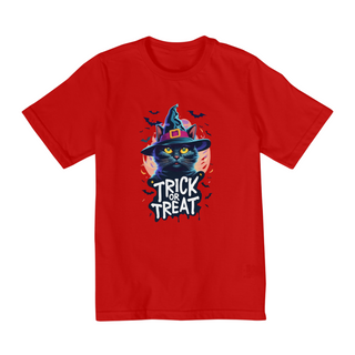 Nome do produtoCAMISETA QUALITY INFANTIL, BLACK CAT HALLOWEEN TRICK OR TREAT--10 A 14 ANOS