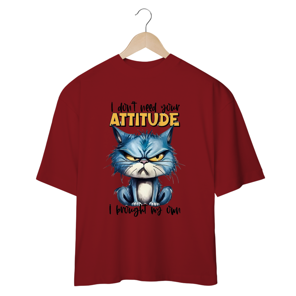 Nome do produto: CAMISETA OVERSIZED, CAT ATTITUDE