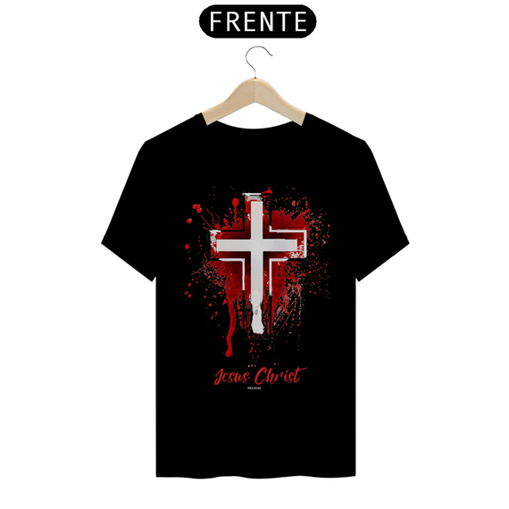 Cristã Camiseta Unisex Cruz Beranca e Vermelha