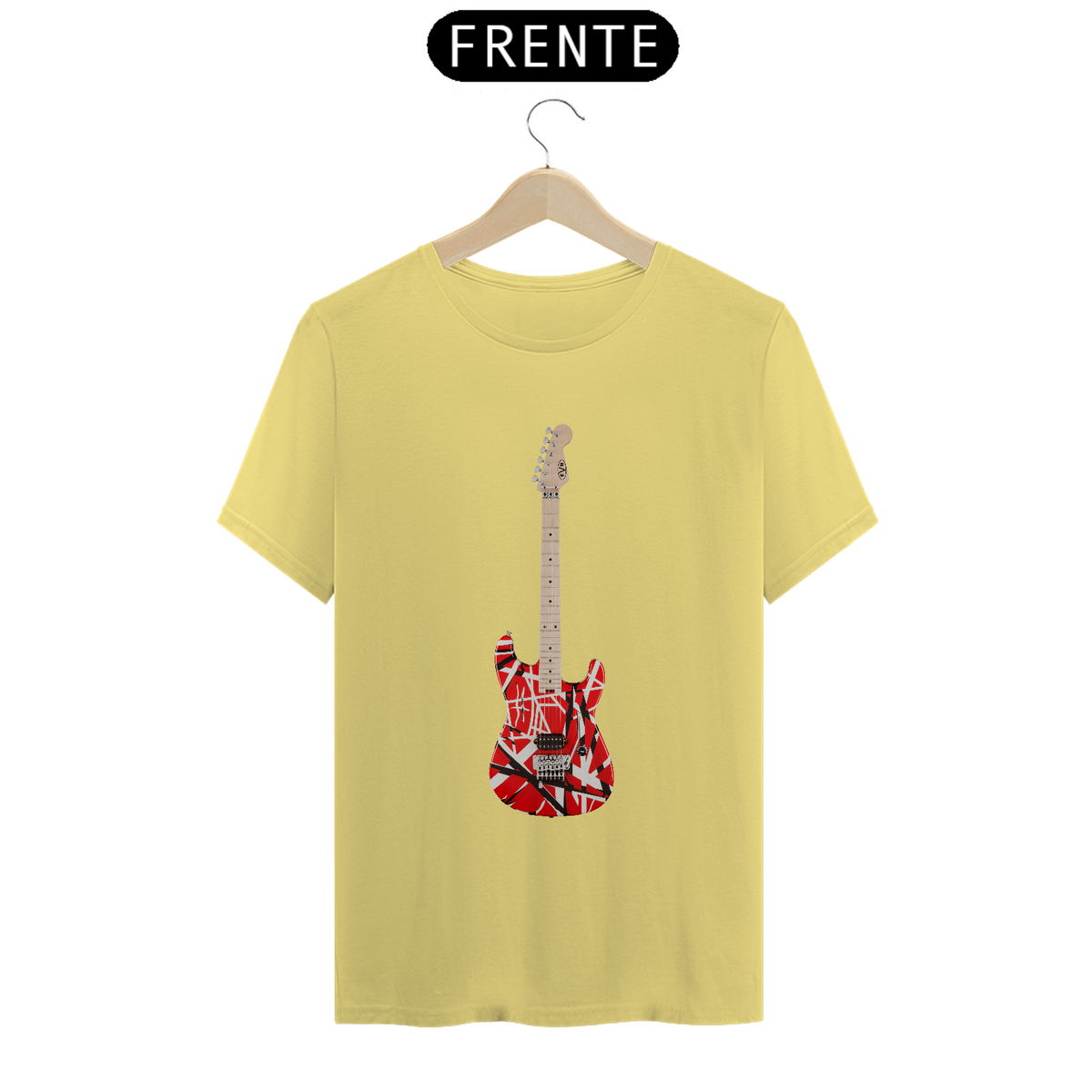 Nome do produto: T-Shirt Estonada - Guitarra EVH Striped Series Red Black White