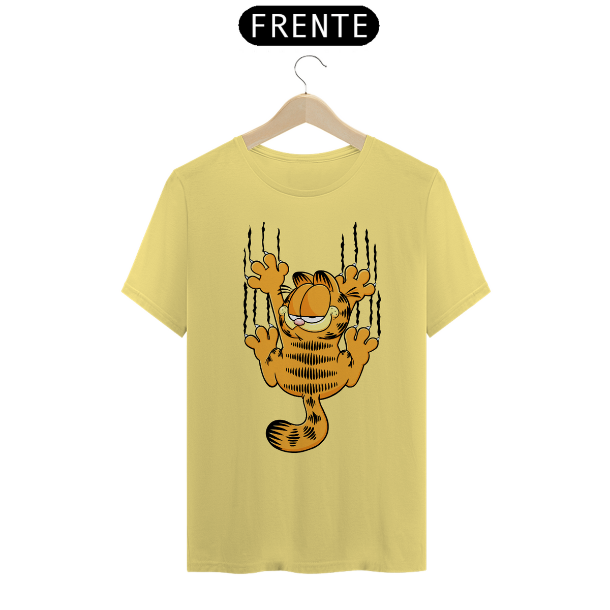 Nome do produto: Camiseta T-Shirt Estonada - Garfield Agarradinho - Model 1